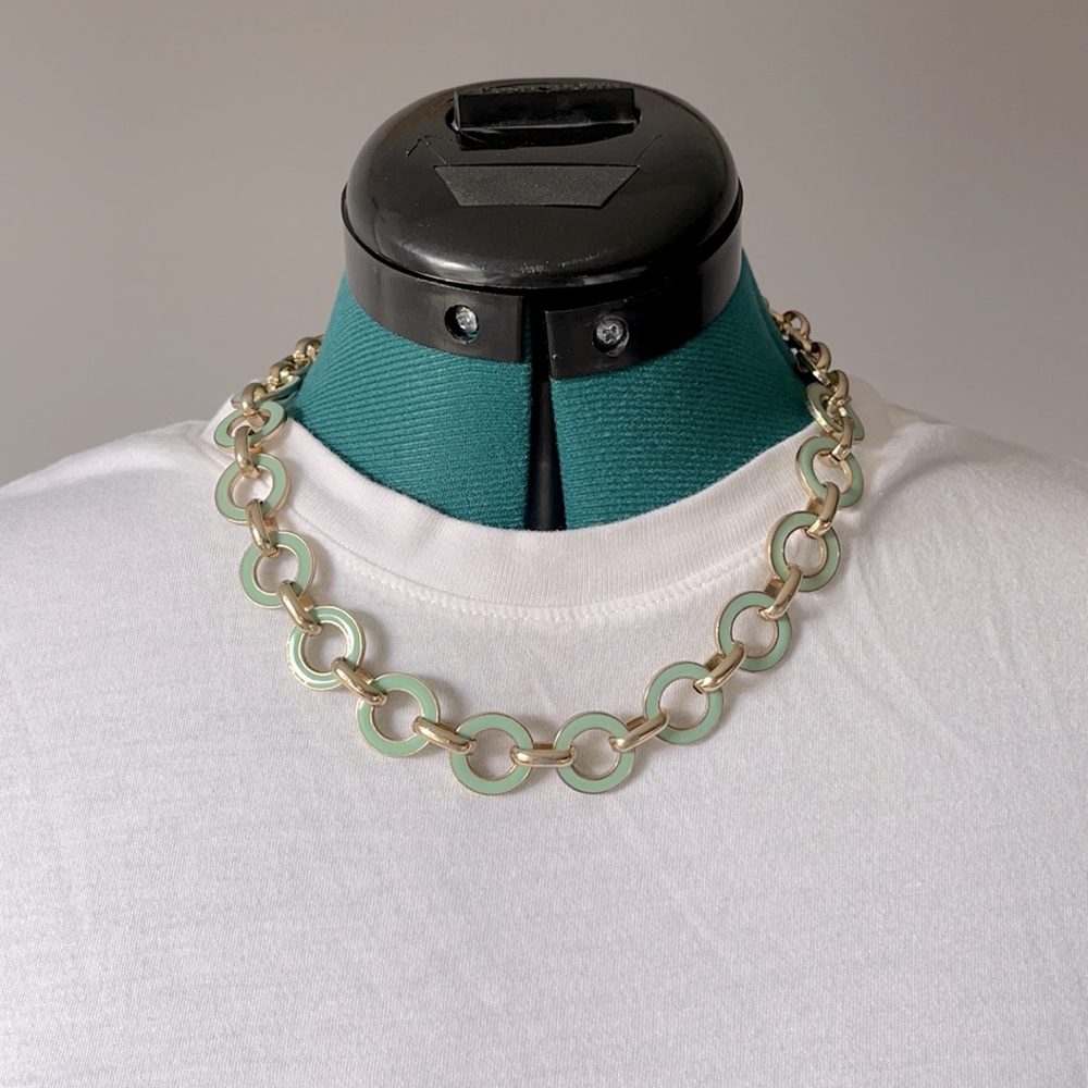 3 for $20 || Turquoise colored enamel with gold tone metal 20”